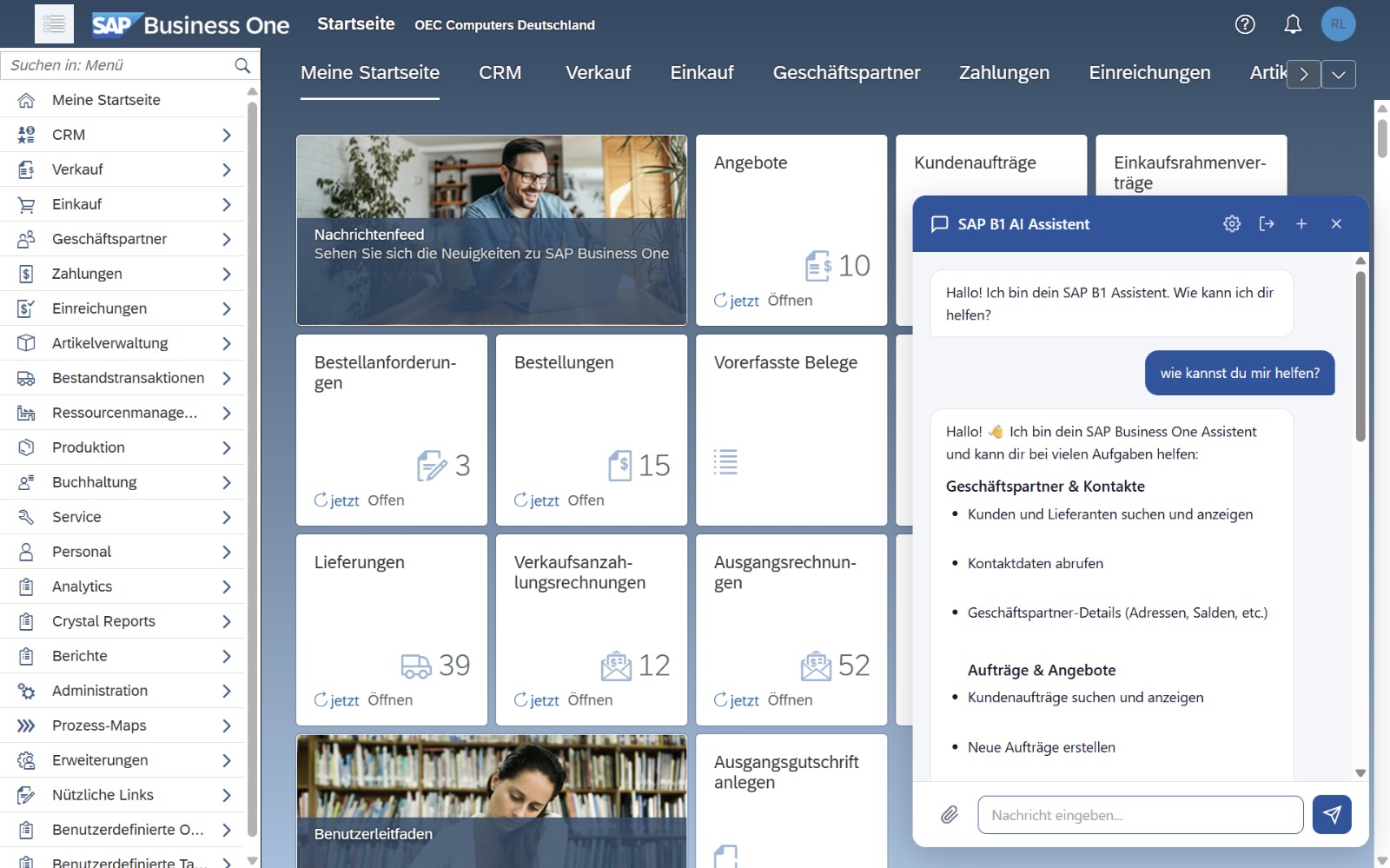 SAP Business One WebClient: Alles in einem System